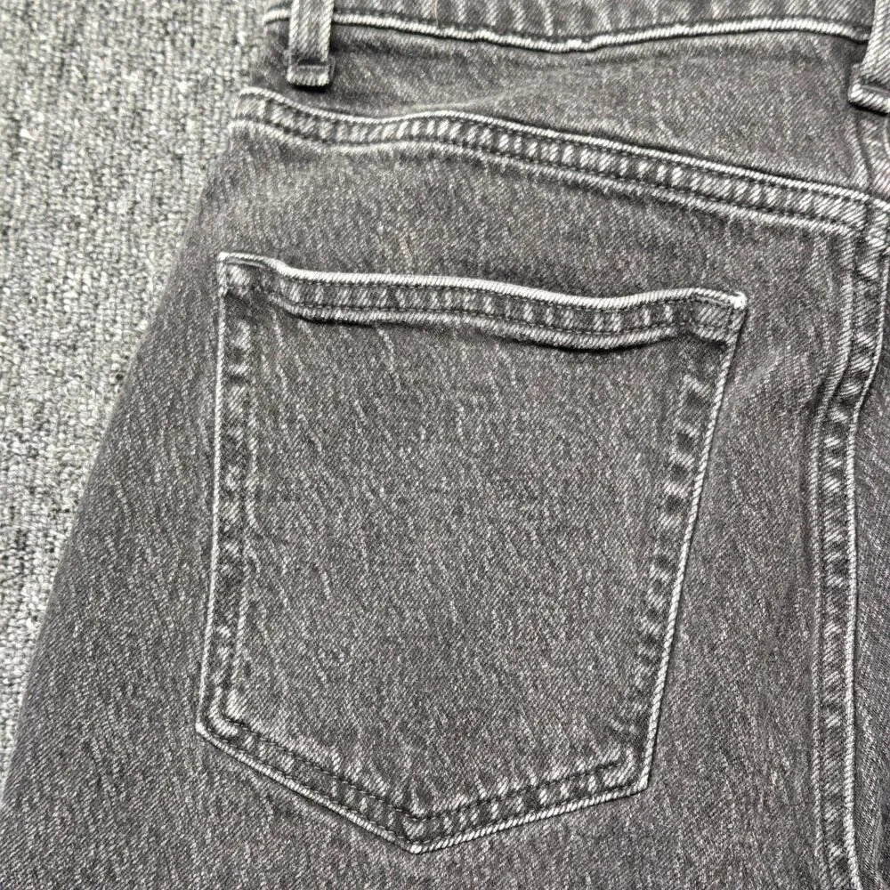 H&M Women’s Jeans 8 Black High Waist Straight Leg Frayed Hem Ankle Denim